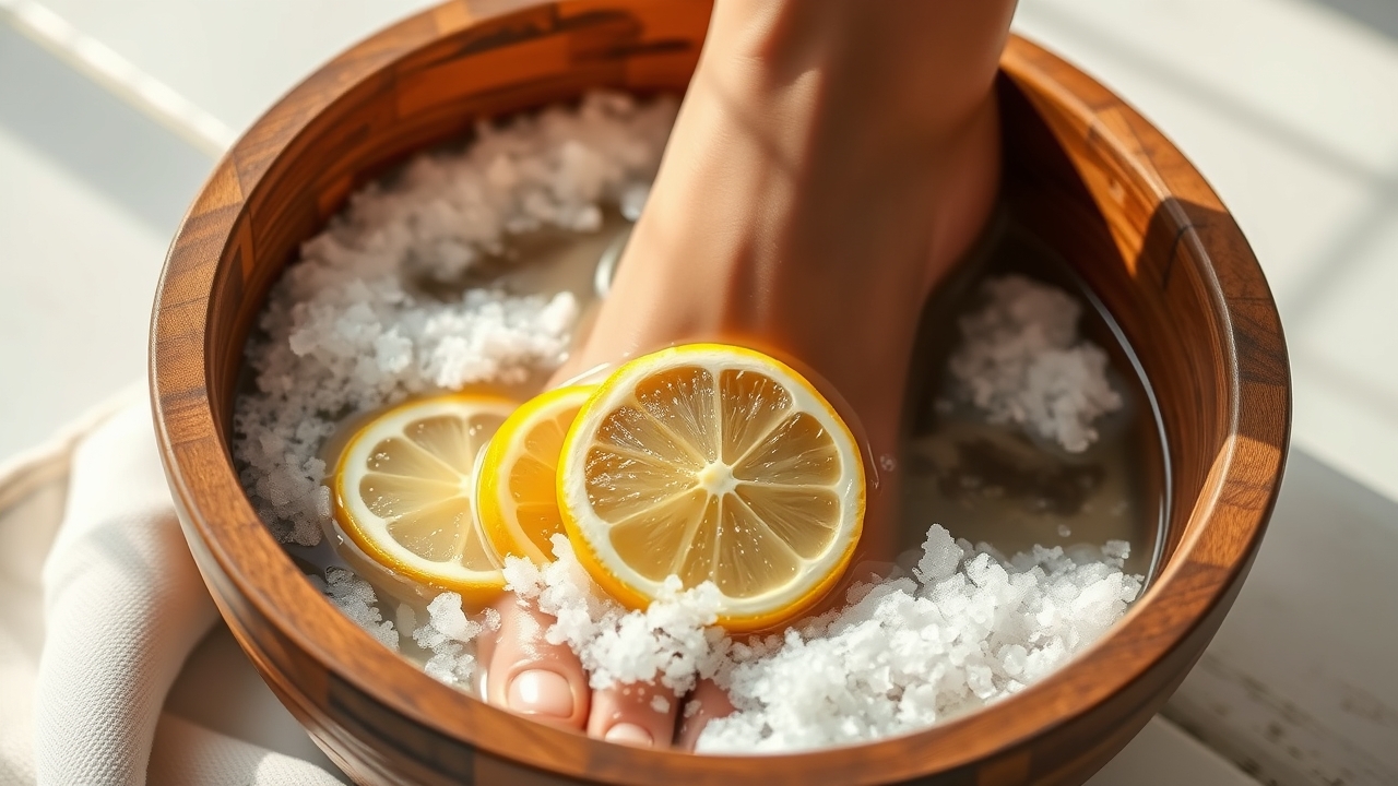 Soaking feet for effective remove calluses feet process