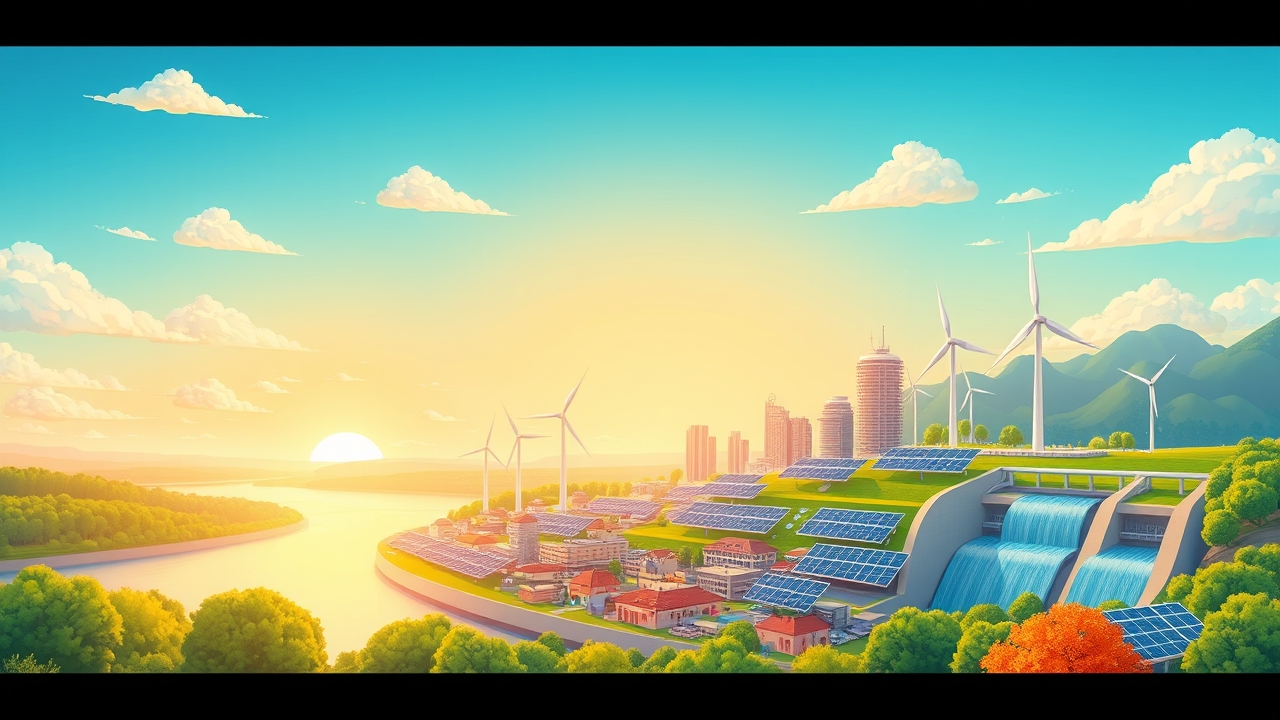 City powered by renewable energy sources