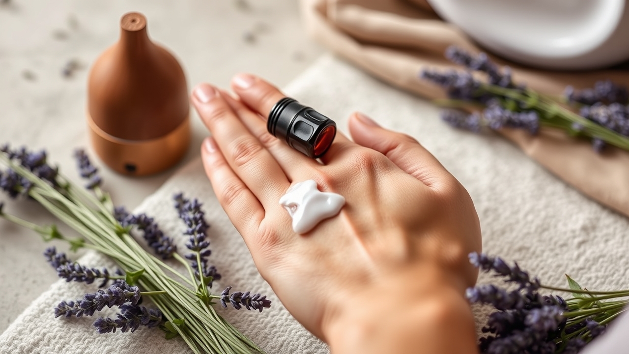A hand massage step in a weekend self care routine
