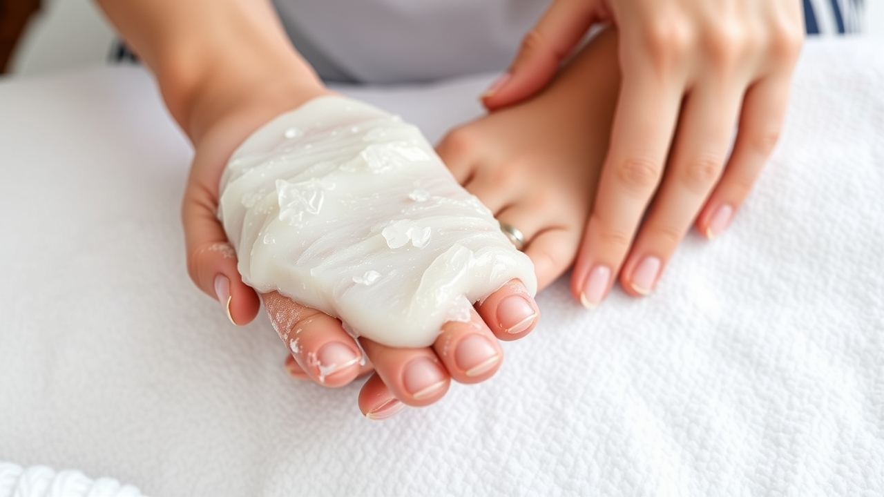 A detailed view of pampering nails during a luxury treatment