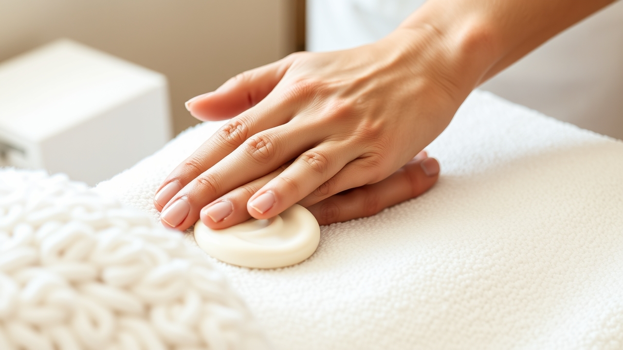 dry winter skin hands being moisturized